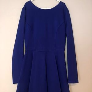 Lulu’s Royal Blue Long Sleeve Skater Dress